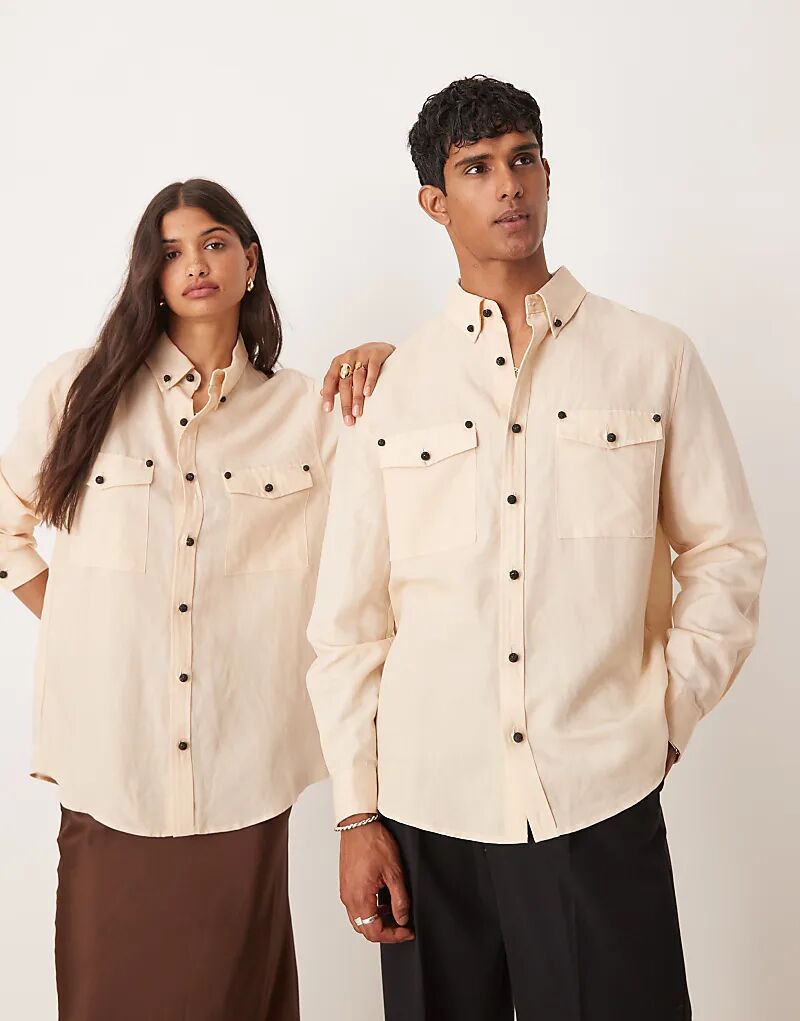 Рубашка унисекс Sister Jane бежевого цвета с заклепками Sister Jane Mens
Рубашка унисекс Sister Jane бежевого цвета с заклепками Sister Jane Mens