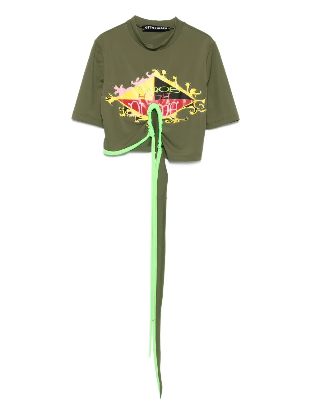 Футболка с графическим принтом и завязкой спереди Ottolinger, зеленый
Футболка с графическим принтом и завязкой спереди Ottolinger, зеленый