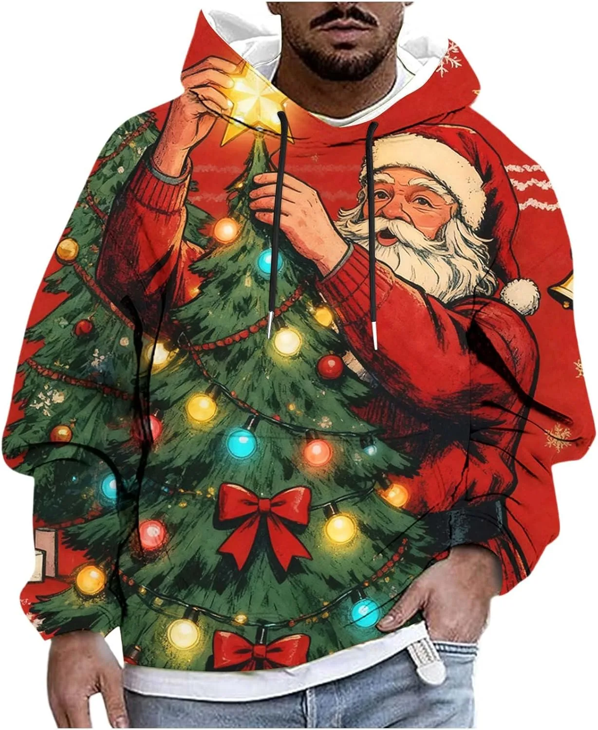 Мужской оверсайз худи с новогодним принтом Santa Claus
Мужской оверсайз худи с новогодним принтом Santa Claus