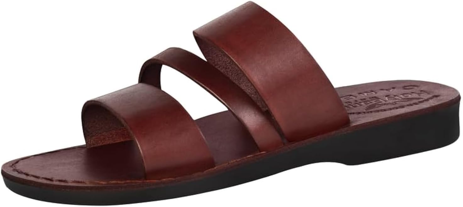 Мужские/женские кожаные сандалии/шлепанцы Holy Land Market с библейским изображением Иисуса из Иерусалима (Иисус - Пастырь, стиль I), коричневый
Мужские/женские кожаные сандалии/шлепанцы Holy Land Market с библейским изображением Иисуса из Иерусалима (Иисус - Пастырь, стиль I), коричневый