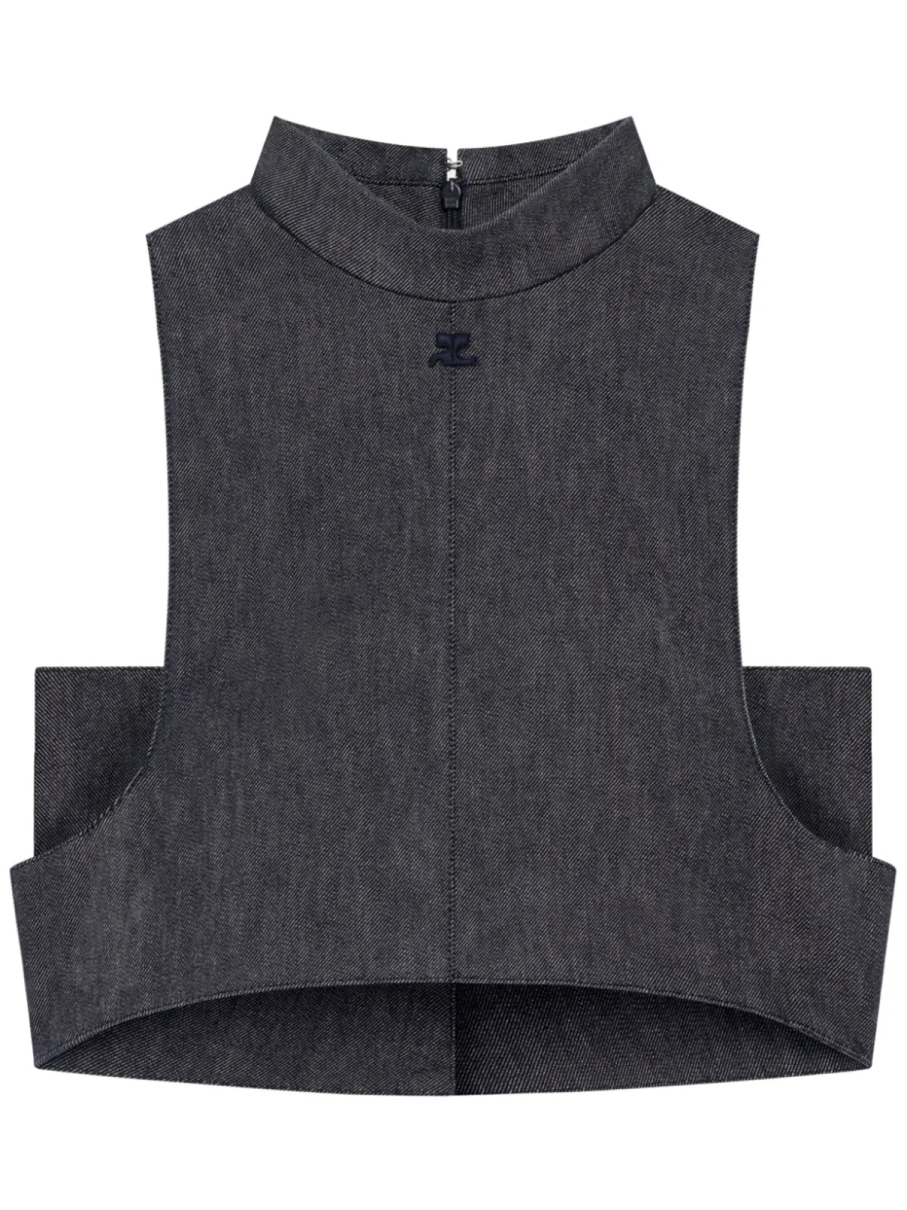 Джинсовый топ с высоким воротником Courrèges, серый
Джинсовый топ с высоким воротником Courrèges, серый