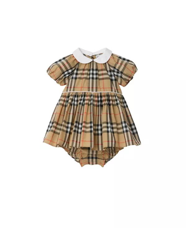 Хлопковое клетчатое платье для девочек с панталонами - для малышек Burberry, бежевый
Хлопковое клетчатое платье для девочек с панталонами - для малышек Burberry, бежевый