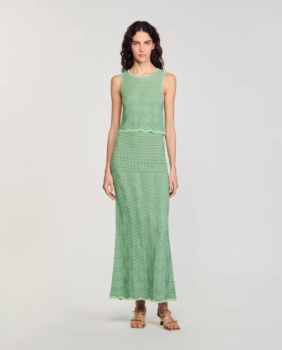 Длинная трикотажная юбка Sandro, зеленый
Длинная трикотажная юбка Sandro, зеленый