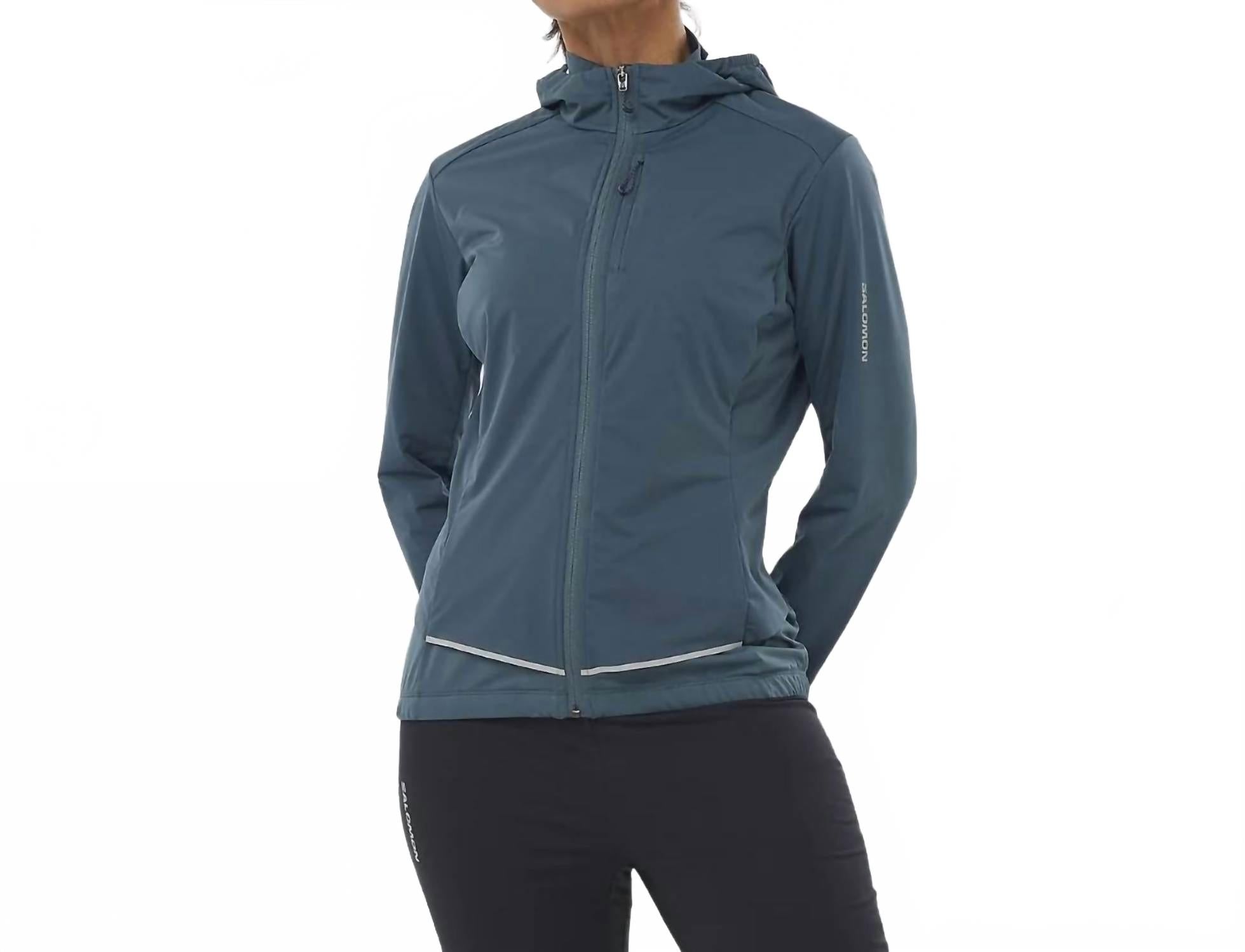 SALOMON Куртка Light Shell с капюшоном и застежкой-молнией, темно-синего цвета
SALOMON Куртка Light Shell с капюшоном и застежкой-молнией, темно-синего цвета