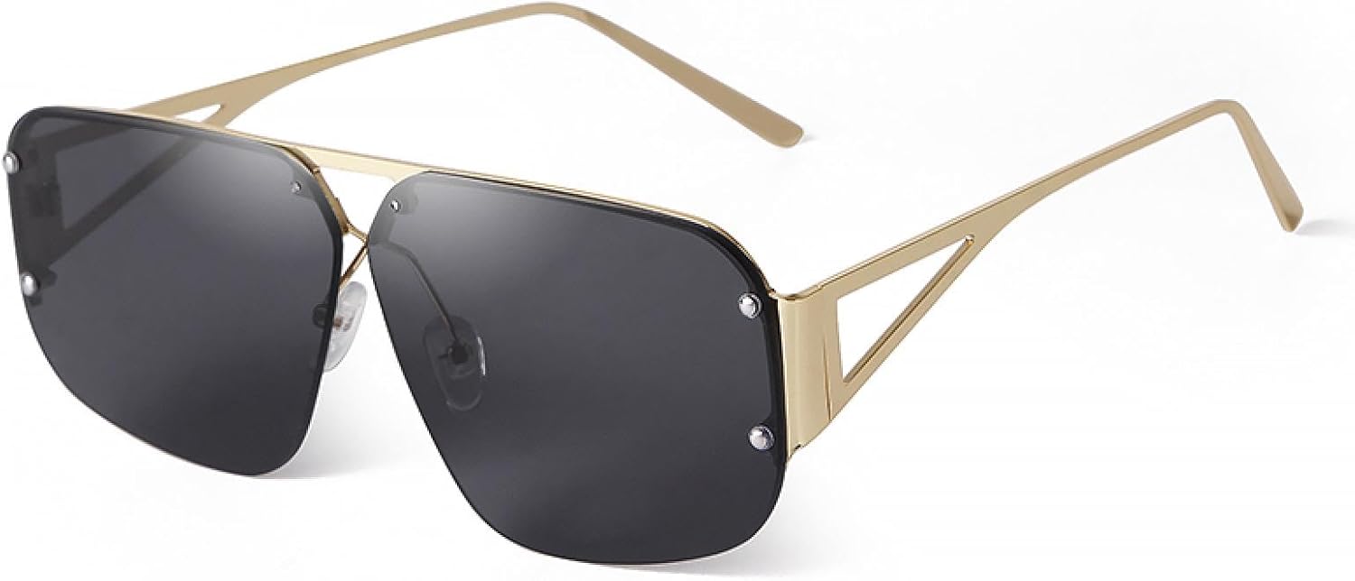 Большие квадратные солнцезащитные очки для женщин и мужчин в стиле ретро, авиационные солнцезащитные очки в безрамочной металлической оправе, градиентные линзы, защита от УФ-излучения UV400 WNCKSQ, C1 Gold Black
Большие квадратные солнцезащитные очки для женщин и мужчин в стиле ретро, авиационные солнцезащитные очки в безрамочной металлической оправе, градиентные линзы, защита от УФ-излучения UV400 WNCKSQ, C1 Gold Black