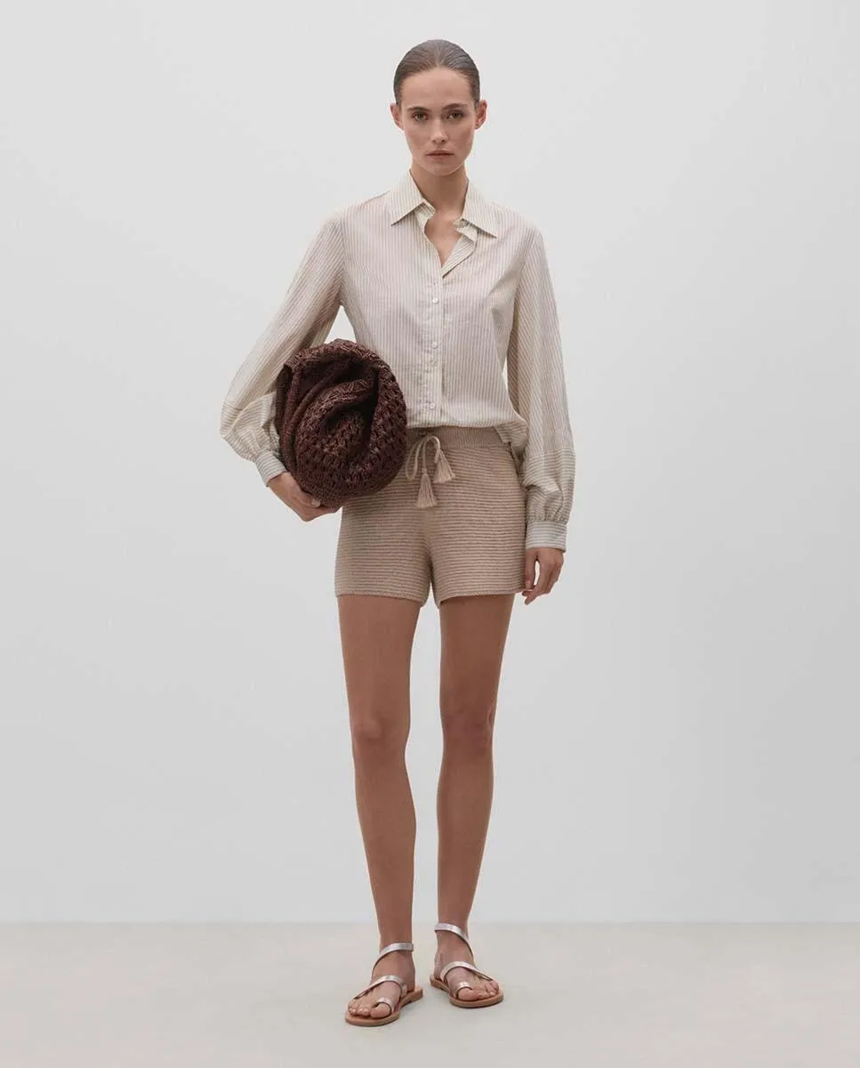 Женские шорты трикотажные в полоску Simorra, бежевый
Женские шорты трикотажные в полоску Simorra, бежевый