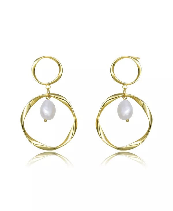 Элегантные серьги-подвески из стерлингового серебра с покрытием из 14-каратного золота и настоящим пресноводным жемчугом Genevive, gold
Элегантные серьги-подвески из стерлингового серебра с покрытием из 14-каратного золота и настоящим пресноводным жемчугом Genevive, gold
