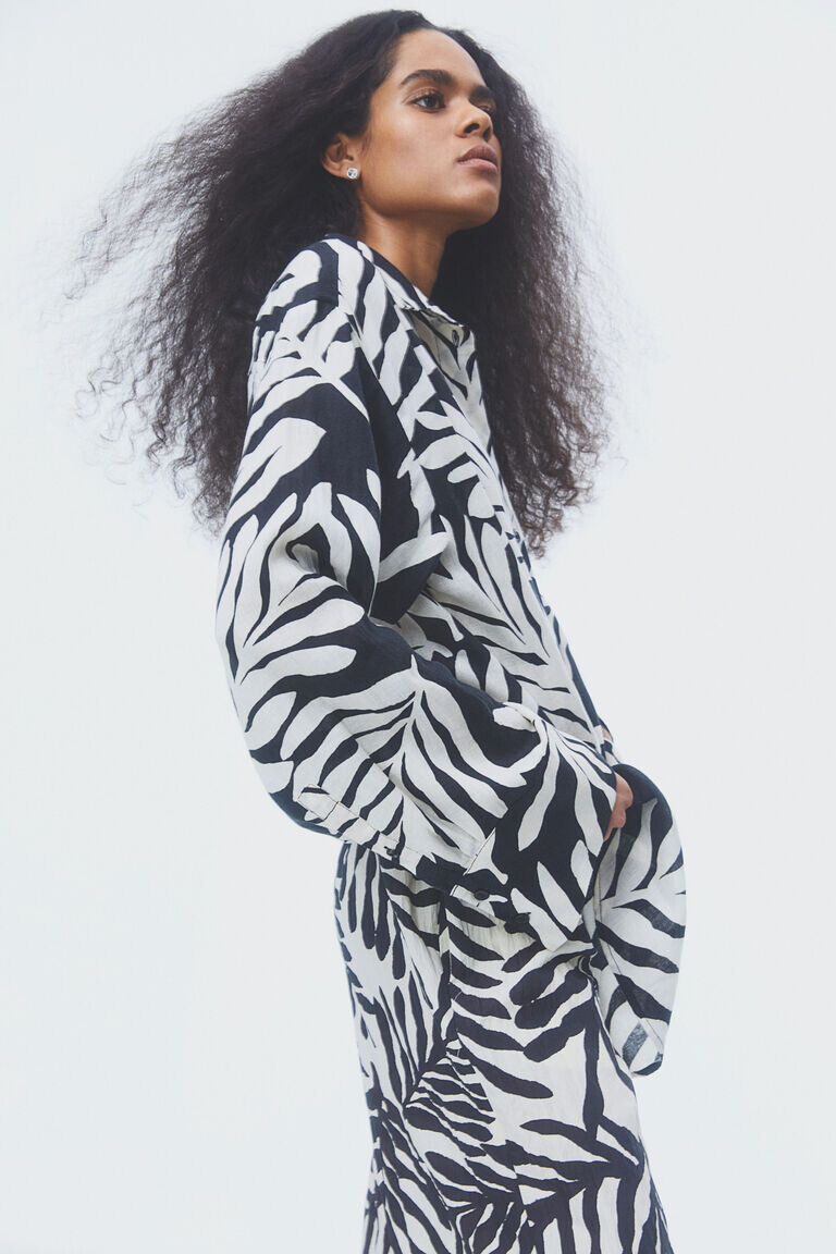 Льняная рубашка H&M, черный
Льняная рубашка H&M, черный