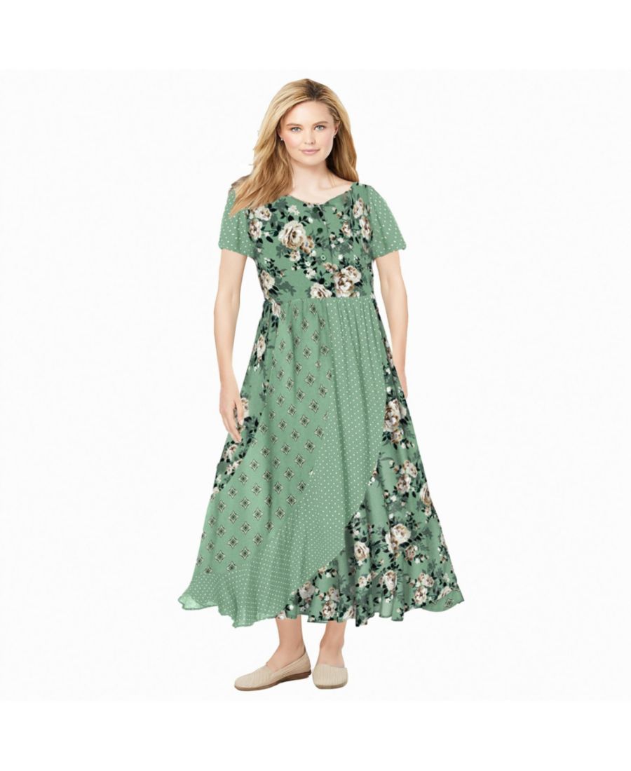 Женское макси-платье Within с комбинированным принтом Woman Within, Sage pretty rose
Женское макси-платье Within с комбинированным принтом Woman Within, Sage pretty rose