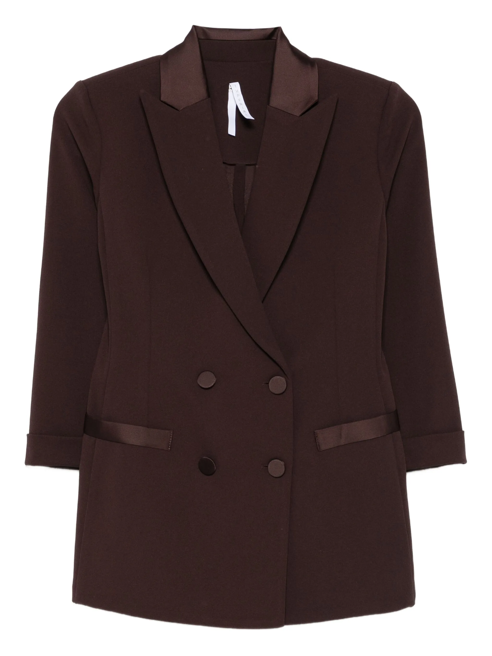 Двубортный блейзер с атласной отделкой Imperial, коричневый
Двубортный блейзер с атласной отделкой Imperial, коричневый