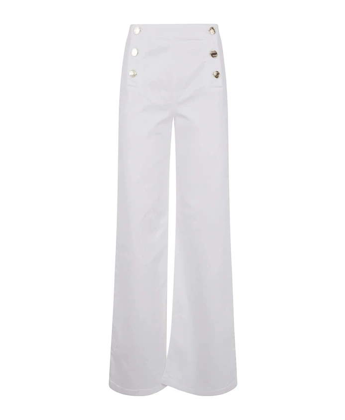 Белые джинсы с широкими штанинами Twinset, белый
Белые джинсы с широкими штанинами Twinset, белый