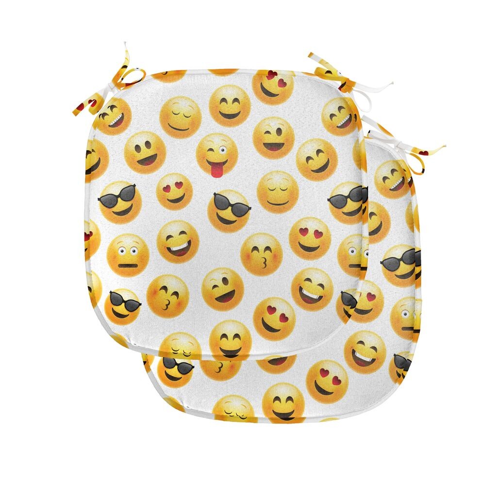 Подушка ABAKUHAUS Emoji для обеденных стульев, Smiling Faces Feelings Art, декоративная водонепроницаемая подушка с ремнями для кухонных сидений, 40 см x 40 см — упаковка из 2 шт., черный желтый красный
Подушка ABAKUHAUS Emoji для обеденных стульев, Smiling Faces Feelings Art, декоративная водонепроницаемая подушка с ремнями для кухонных сидений, 40 см x 40 см — упаковка из 2 шт., черный желтый красный