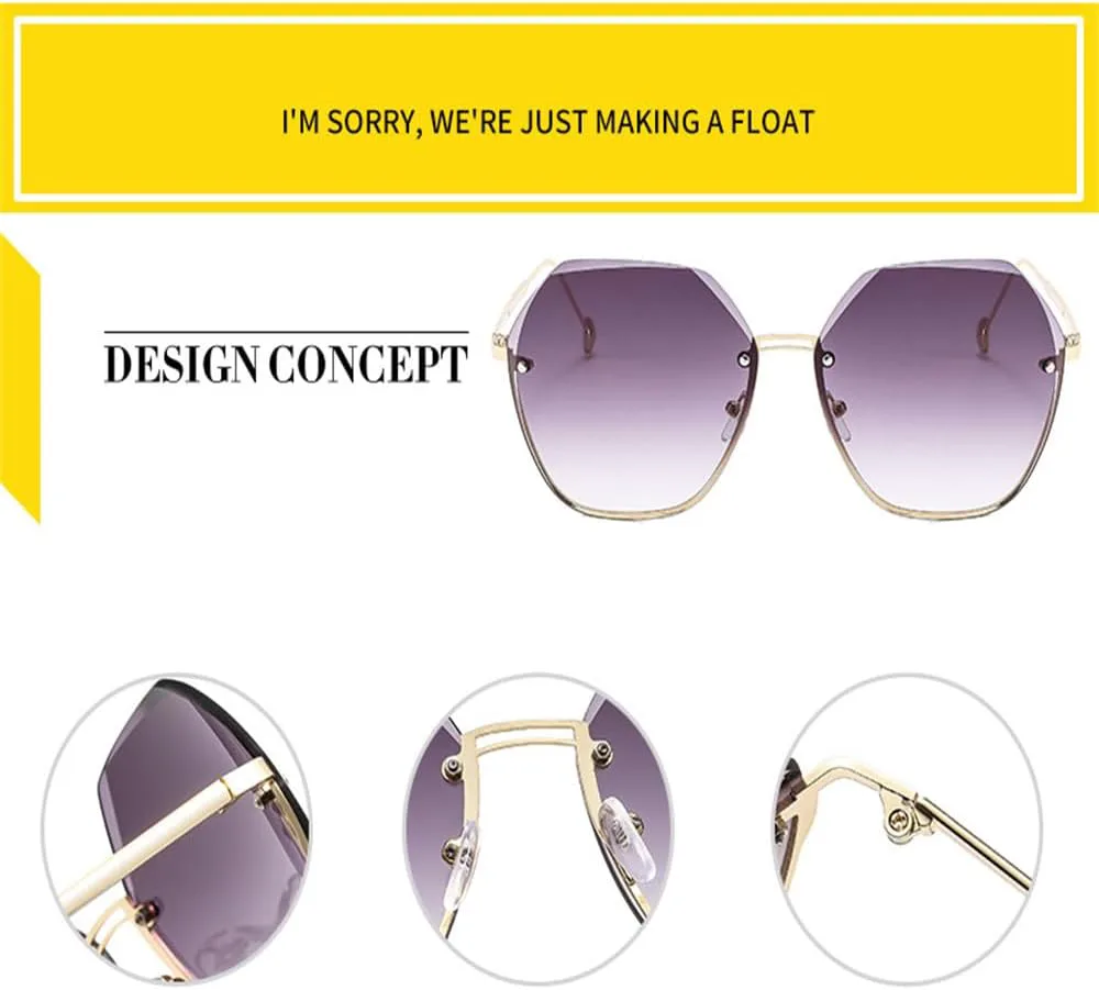 Стильные солнцезащитные очки для женщин без оправы, ультрасовременные солнцезащитные очки для женщин, очки для вождения с защитой от УФ-излучения KTUCN, Grey
Стильные солнцезащитные очки для женщин без оправы, ультрасовременные солнцезащитные очки для женщин, очки для вождения с защитой от УФ-излучения KTUCN, Grey