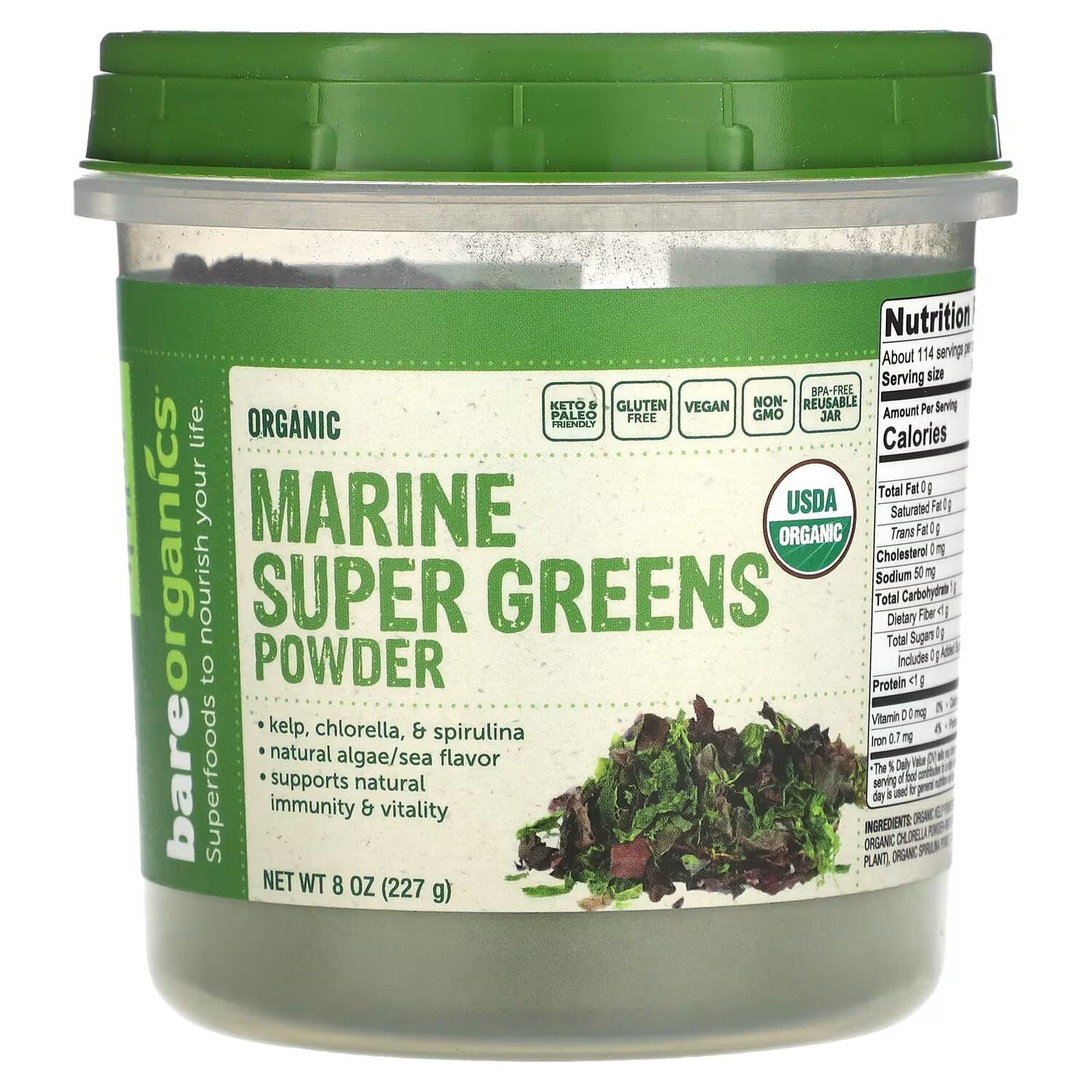 Порошок BareOrganics Marine Super Greens
Порошок BareOrganics Marine Super Greens
