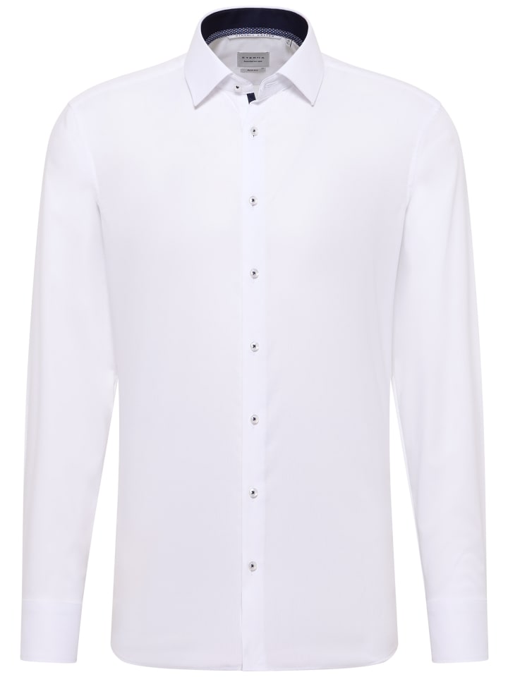 Eterna Приталенная рубашка белого цвета
Eterna Приталенная рубашка белого цвета