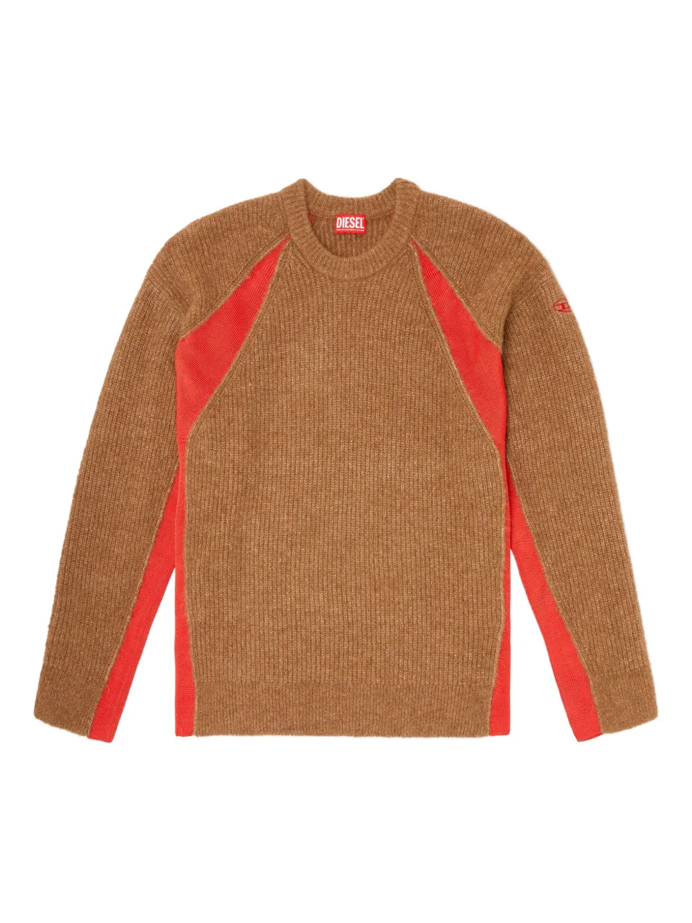 Свитер с ребристыми вставками DIESEL, коричневый
Свитер с ребристыми вставками DIESEL, коричневый