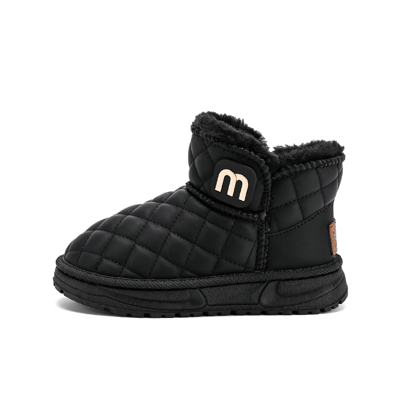 Противоскользящие и износостойкие теплые детские ботинки Wooden Rabbit, черный 
Противоскользящие и износостойкие теплые детские ботинки Wooden Rabbit, черный