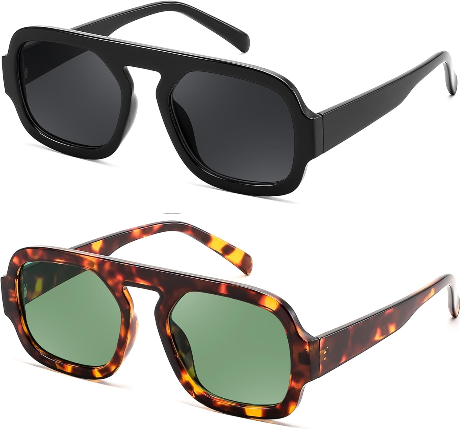 Солнцезащитные очки FEISEDY в стиле ретро, квадратные, авиаторские, для женщин и мужчин, винтажные, 70-е годы, модные, в пластиковой оправе, артикул B4158, (2 Pack) Black & Tortoise/Green
Солнцезащитные очки FEISEDY в стиле ретро, квадратные, авиаторские, для женщин и мужчин, винтажные, 70-е годы, модные, в пластиковой оправе, артикул B4158, (2 Pack) Black & Tortoise/Green