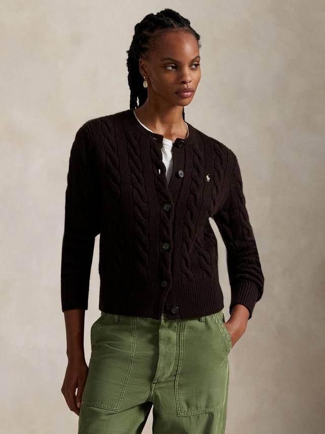 Кардиган из шерстяной смеси с косой вязкой Ralph Lauren, Dark Brown
Кардиган из шерстяной смеси с косой вязкой Ralph Lauren, Dark Brown