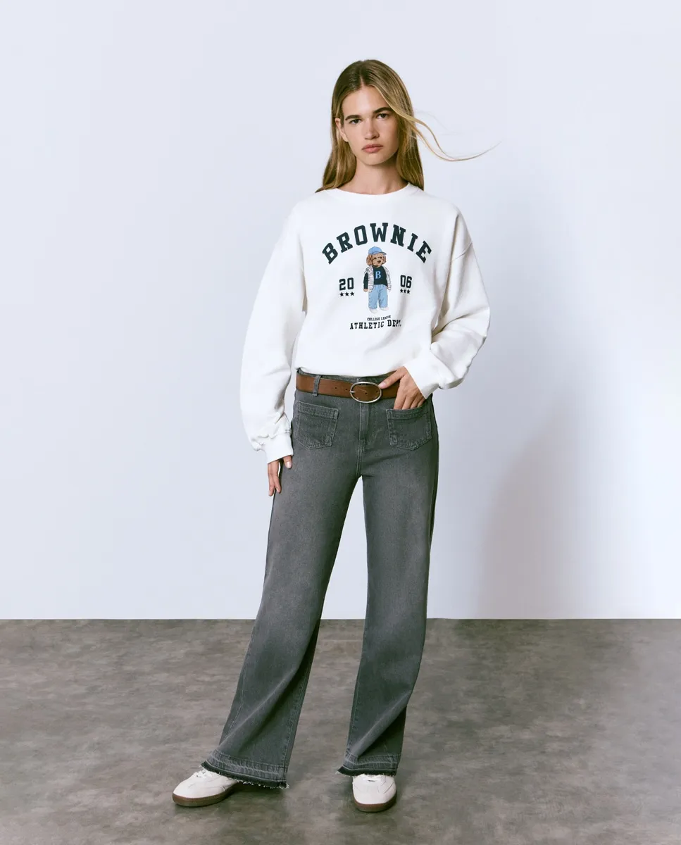 Женские кюлоты-джинсы с передними карманами Brownie, темно-серый
Женские кюлоты-джинсы с передними карманами Brownie, темно-серый