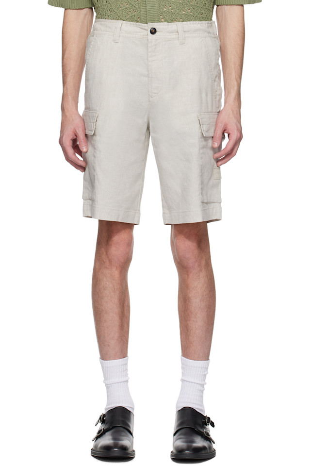 Шорты карго с кулиской Boss, бежевый 
Шорты карго с кулиской Boss, бежевый