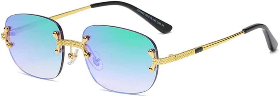 Популярные маленькие прямоугольные солнцезащитные очки в стиле ретро, без оправы, с зеркальным покрытием, защита от УФ-излучения UV400 MUTYNE, Green Mirror
Популярные маленькие прямоугольные солнцезащитные очки в стиле ретро, без оправы, с зеркальным покрытием, защита от УФ-излучения UV400 MUTYNE, Green Mirror