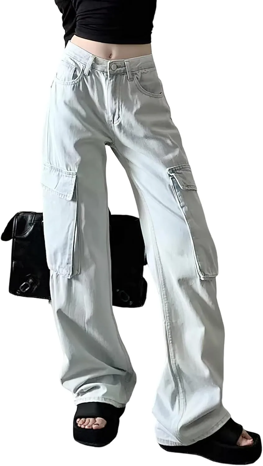 Женские карго-штаны с высокой талией и прямыми широкими штанинами Djeanxa
Женские карго-штаны с высокой талией и прямыми широкими штанинами Djeanxa