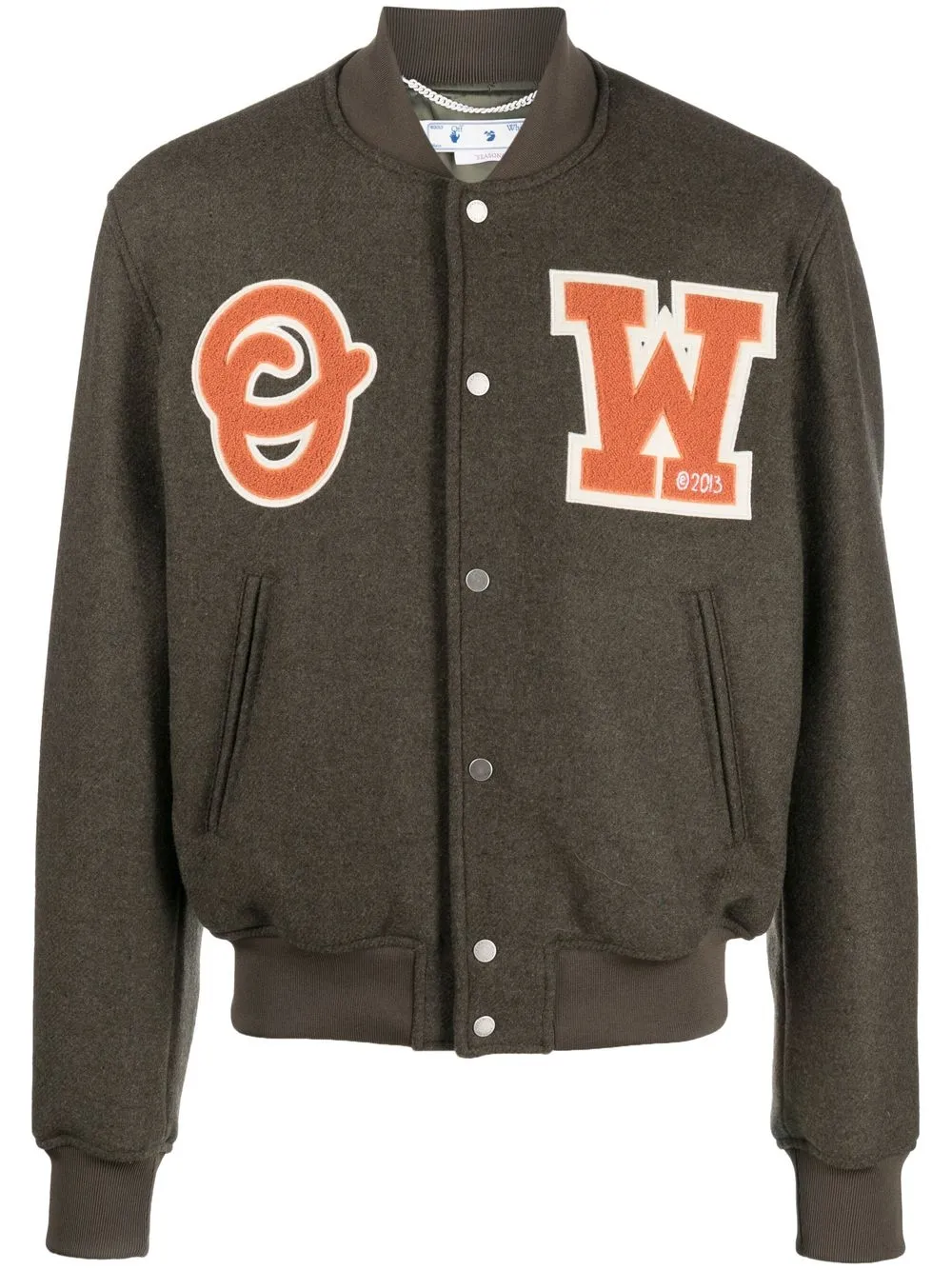 Бомбер с нашивкой-логотипом OFF-WHITE, зеленый
Бомбер с нашивкой-логотипом OFF-WHITE, зеленый