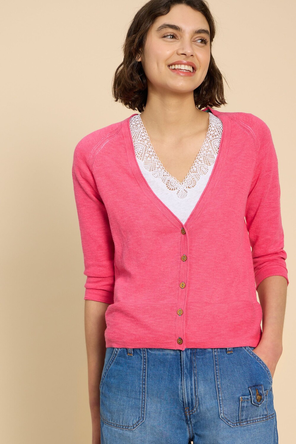 Кардиган Naria с v-образным вырезом White Stuff, розовый
Кардиган Naria с v-образным вырезом White Stuff, розовый