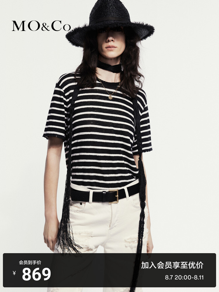 Льняная футболка Moco в полоску, черно-белый
Льняная футболка Moco в полоску, черно-белый