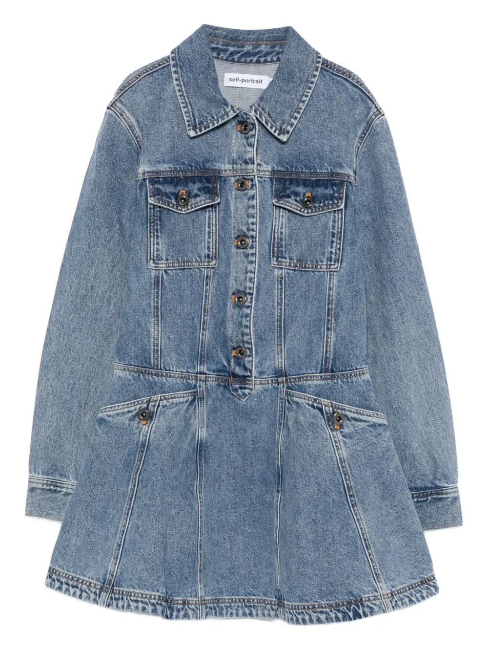 Платье с застежкой на пуговицы и карманами Self-Portrait, синий
Платье с застежкой на пуговицы и карманами Self-Portrait, синий