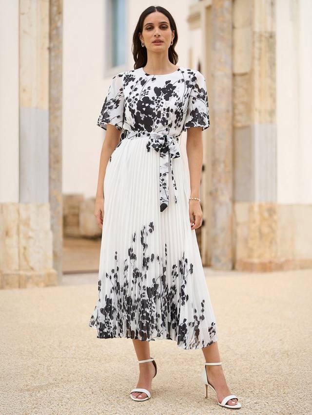 Зеркальное плиссированное платье в цветочек Yumi, черный/белый
Зеркальное плиссированное платье в цветочек Yumi, черный/белый