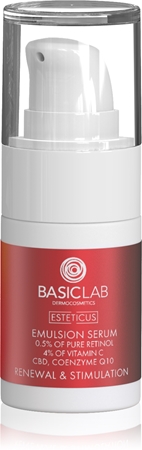 Стимулирующая сыворотка для восстановления упругости кожи лица BasicLab Dermocosmetics Esteticus, 0.5% Pure Retinol 15 ml
Стимулирующая сыворотка для восстановления упругости кожи лица BasicLab Dermocosmetics Esteticus, 0.5% Pure Retinol 15 ml