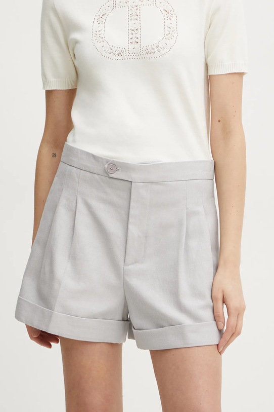 Шорты с добавлением льна Twinset, серый 
Шорты с добавлением льна Twinset, серый