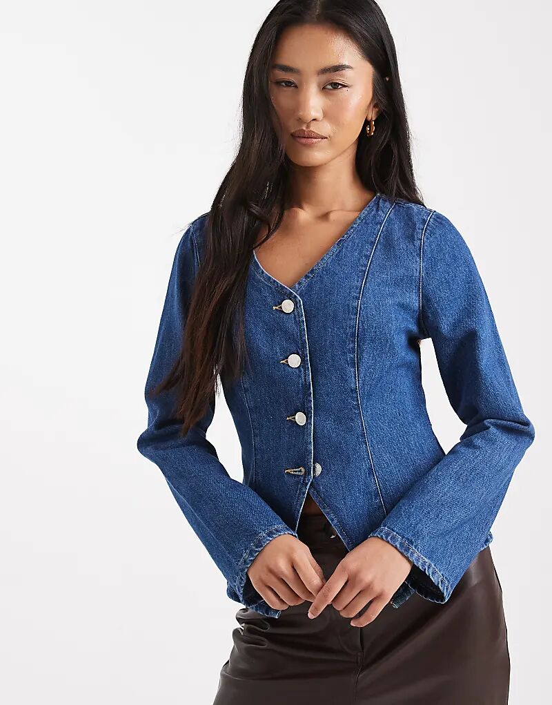 Джинсовый лонгслив ASOS DESIGN с длинными рукавами, со швами и присборенным лифом, средне-голубой цвет
Джинсовый лонгслив ASOS DESIGN с длинными рукавами, со швами и присборенным лифом, средне-голубой цвет