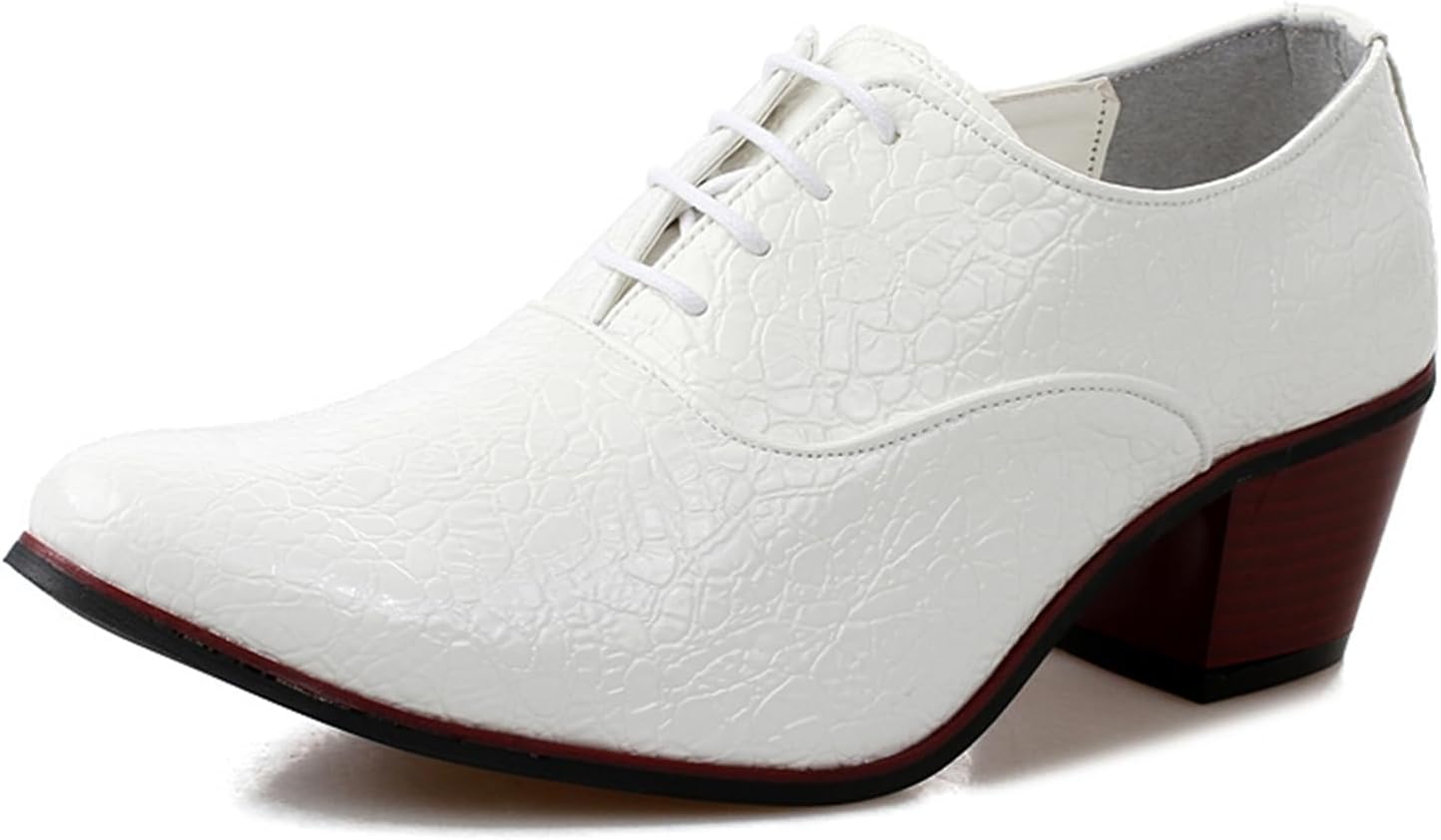 Мужские дерби-оксфорды с острым носком из лакированной кожи, модные шнурованные низкие туфли на высоком каблуке для вечеринки, бизнеса и свадьбы Abborora, белый
Мужские дерби-оксфорды с острым носком из лакированной кожи, модные шнурованные низкие туфли на высоком каблуке для вечеринки, бизнеса и свадьбы Abborora, белый