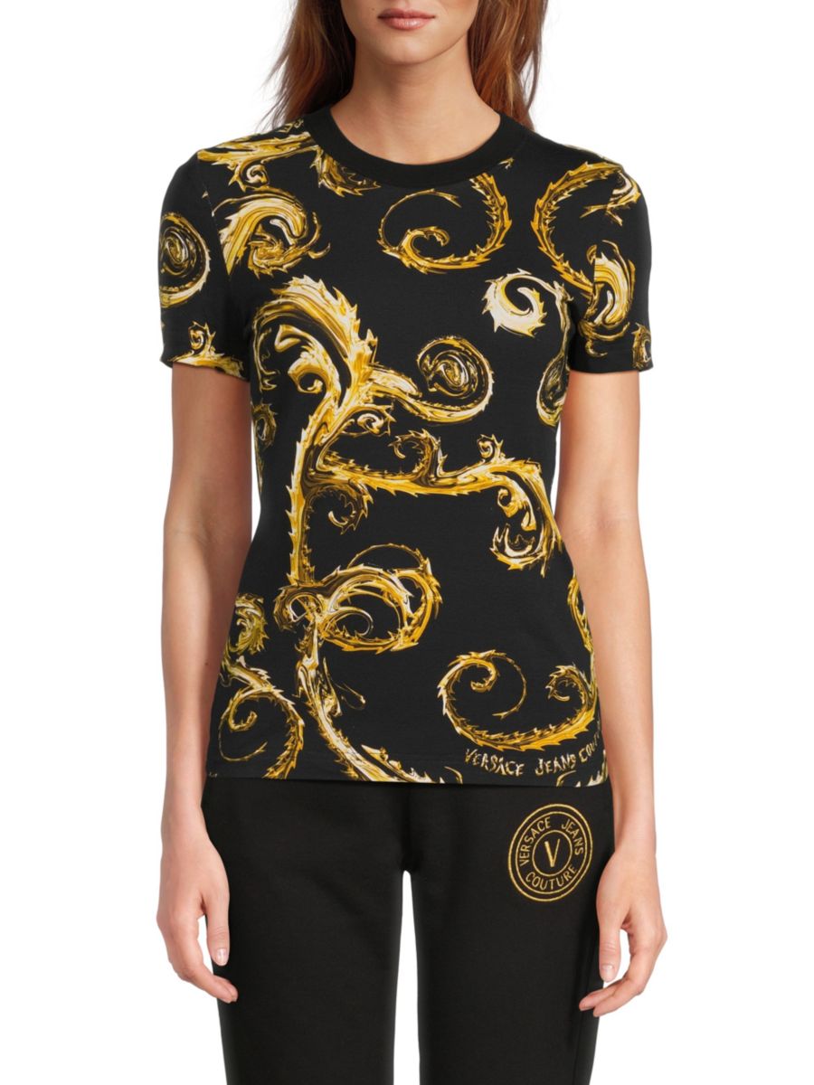 Футболка с принтом в стиле барокко Versace Jeans Couture, цвет Black Gold
Футболка с принтом в стиле барокко Versace Jeans Couture, цвет Black Gold