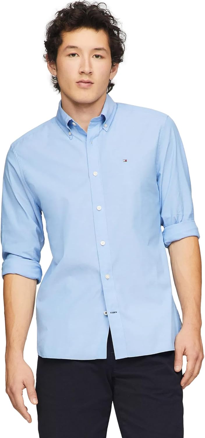Мужская фирменная рубашка TOMMY HILFIGER с длинным рукавом и застежкой на пуговицы, классического кроя, коллекция 2025 года, Poplin Copenhagen Blue
Мужская фирменная рубашка TOMMY HILFIGER с длинным рукавом и застежкой на пуговицы, классического кроя, коллекция 2025 года, Poplin Copenhagen Blue