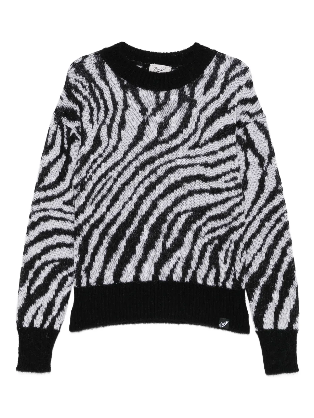 Свитер с круглым вырезом и зебровым принтом Pence, черный
Свитер с круглым вырезом и зебровым принтом Pence, черный