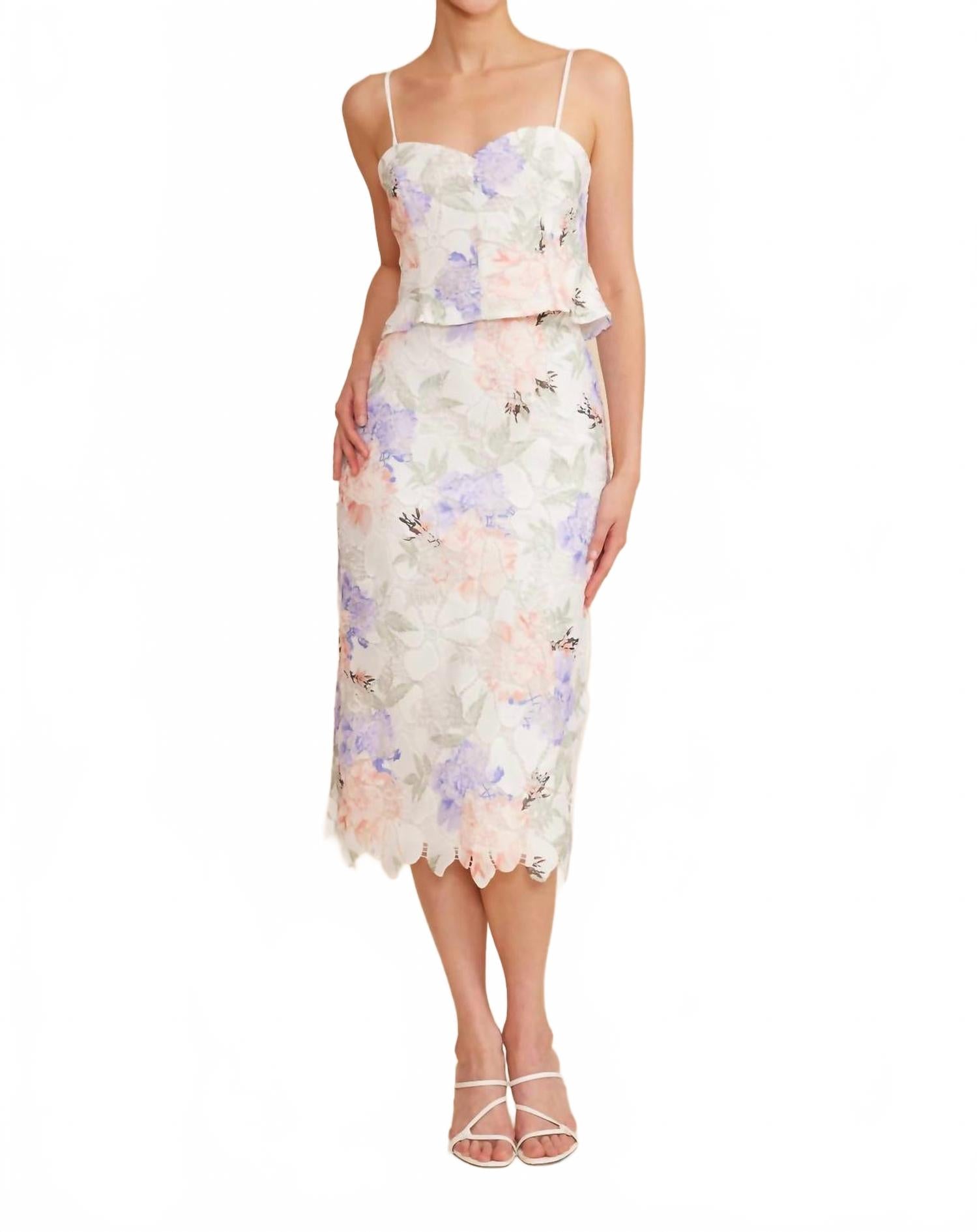 Alisyn Кружевная юбка миди в разноцветном принте LUCY PARIS, мультиколор
Alisyn Кружевная юбка миди в разноцветном принте LUCY PARIS, мультиколор