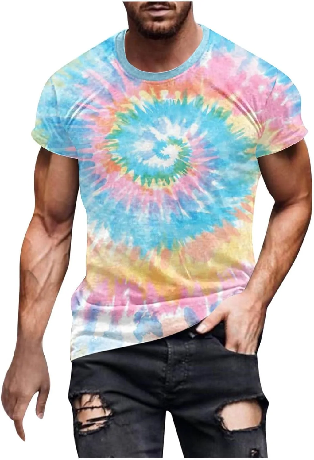 Футболка с принтом Tie-Dye для мужчин, круглый вырез, короткий рукав Ozmmyan
Футболка с принтом Tie-Dye для мужчин, круглый вырез, короткий рукав Ozmmyan