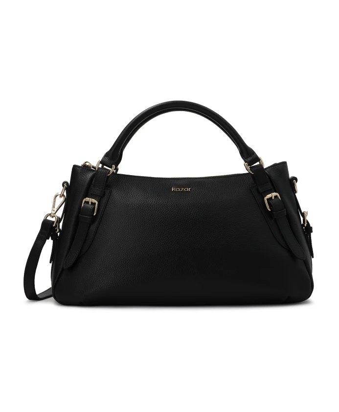 Черная универсальная кожаная сумка Kazar, черный
Черная универсальная кожаная сумка Kazar, черный