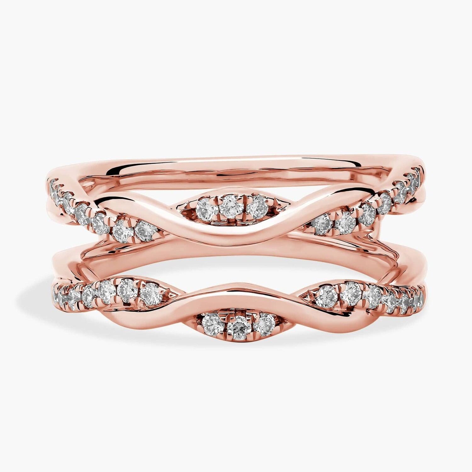 Бриллиантовая вставка с двойным витком из розового золота 14 карат (1/4 карата). Blue Nile
Бриллиантовая вставка с двойным витком из розового золота 14 карат (1/4 карата). Blue Nile