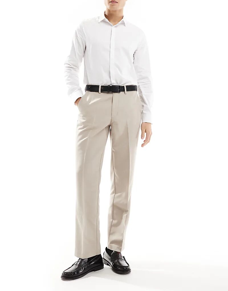 Элегантные прямые брюки в каменном цвете ASOS DESIGN 
Элегантные прямые брюки в каменном цвете ASOS DESIGN