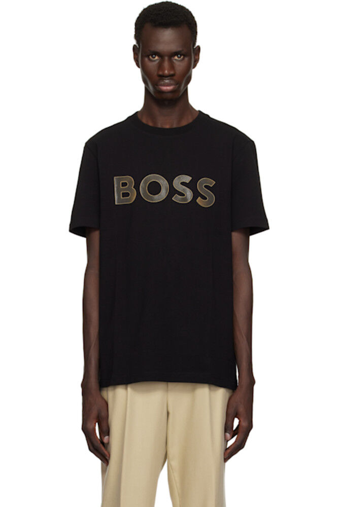 Черная футболка из эластичного хлопка с большим логотипом BOSS
Черная футболка из эластичного хлопка с большим логотипом BOSS