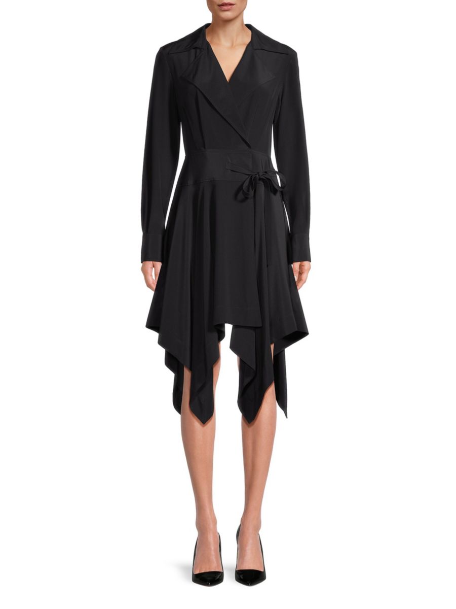 Шелковое платье-рубашка с подолом в виде платка Jason Wu, черный
Шелковое платье-рубашка с подолом в виде платка Jason Wu, черный