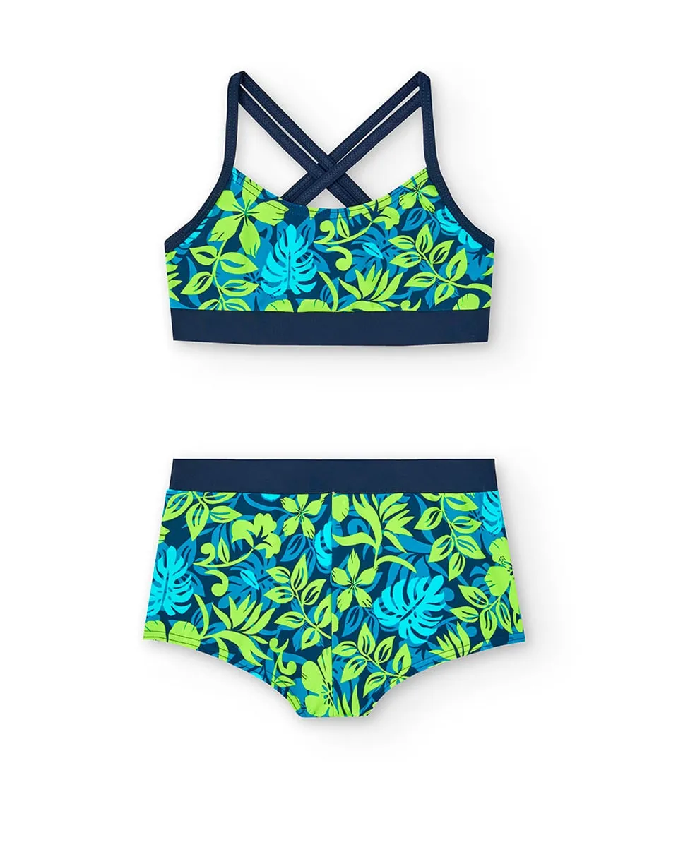Детский купальник бикини с цветочным принтом и перекрещивающимися лямками Boboli, синий/зеленый
Детский купальник бикини с цветочным принтом и перекрещивающимися лямками Boboli, синий/зеленый
