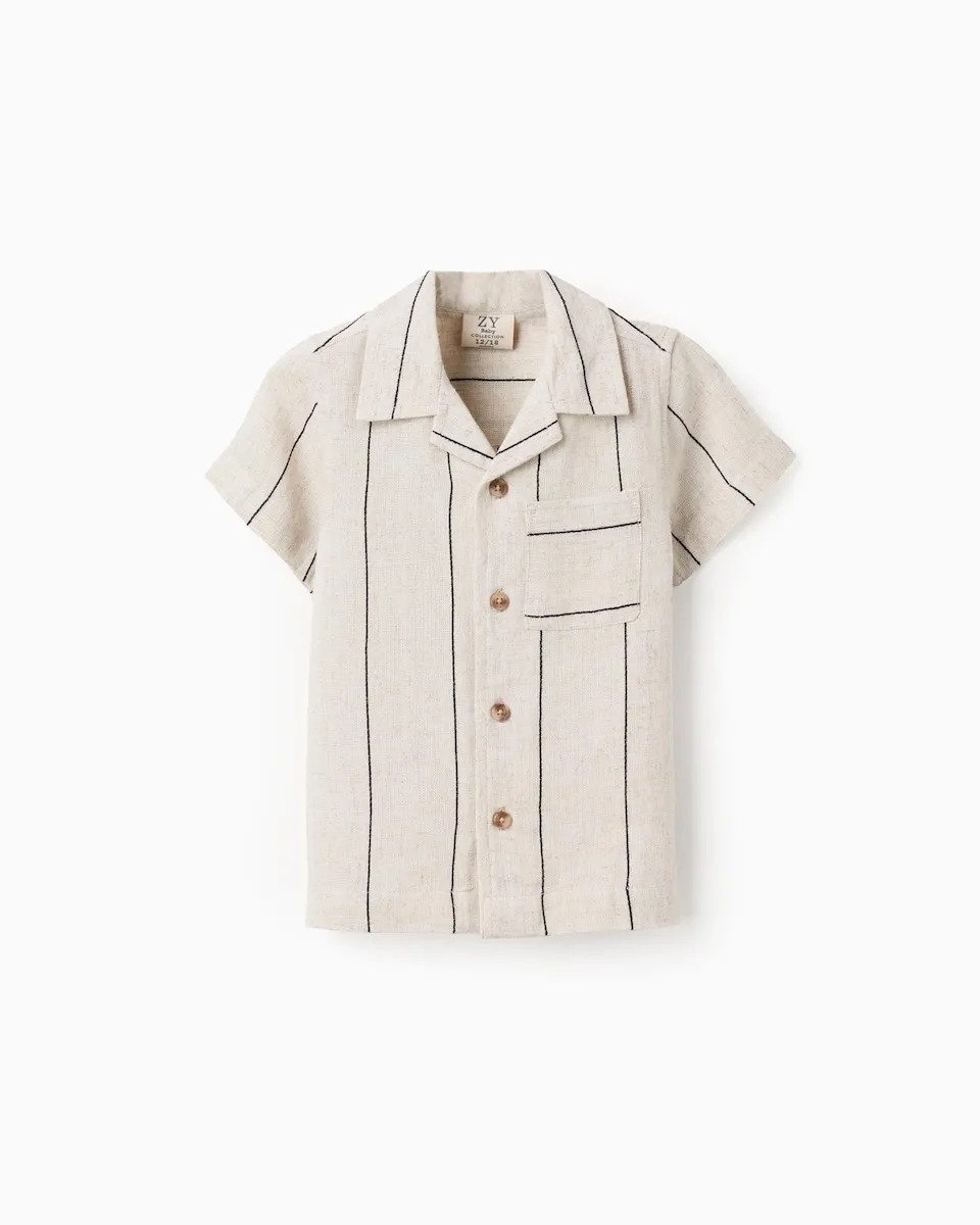 Рубашка для мальчика в полоску с карманом Zippy, бежевый
Рубашка для мальчика в полоску с карманом Zippy, бежевый