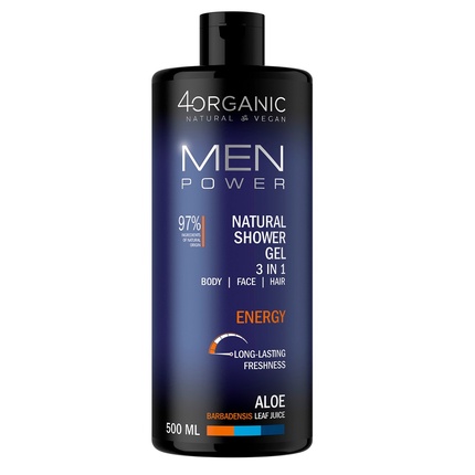 Men Power Натуральный гель для душа 3 в 1 Энергия 500 мл 4organic 
Men Power Натуральный гель для душа 3 в 1 Энергия 500 мл 4organic