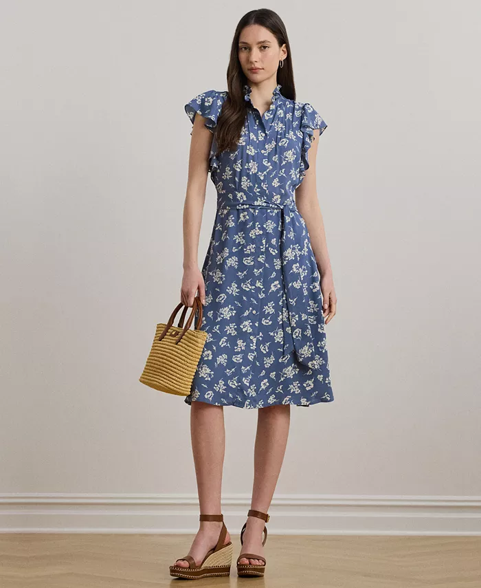 Женское платье-рубашка из жоржета с поясом и цветочным принтом Lauren Ralph Lauren, мультиколор
Женское платье-рубашка из жоржета с поясом и цветочным принтом Lauren Ralph Lauren, мультиколор